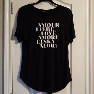 Old Navy 'Love' Short Sleeve Scoop Hem Shirt